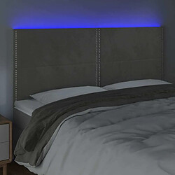 Avis Maison Chic Tête de lit moderne à LED lumineuse pour chambre - Décoration de lit Gris clair 160x5x118/128 cm Velours -MN86473