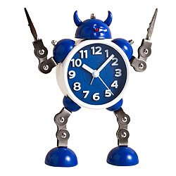 Réveil Analogique Silencieux Robot Cartoon Chevet Pour Enfants Bleu