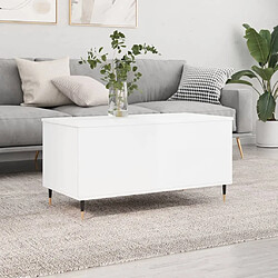 Maison Chic Tabls basse,Table Console pour salon Blanc brillant 90x44,5x45 cm Bois d'ingénierie -MN15112