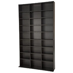 Helloshop26 Armoire étagère rangement CD / DVD meuble de rangement pour 1 000 CDs MDF noir 08_0000353