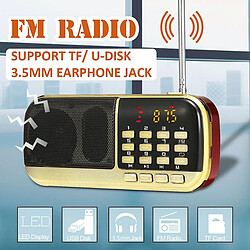 Universal Récepteur radio FM 3W B871 avec prise en charge de la carte mémoire TF USB 3,5 mm auxiliaire