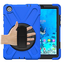 Coque en TPU + Silicone avec béquille pivotante à 360° et fente pour stylo bleu pour votre Lenovo Tab M8 8 TB-8505F/8505X 2019