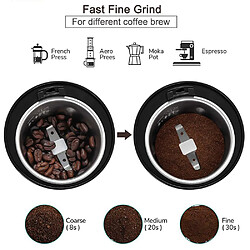 Avis Universal Moulin à café 1000W Machine à café électrique en acier inoxydable 304 Moulin à café électrique en acier inoxydable 220V Graines de noix Epices Herbes(Le noir)