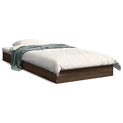 Vidaxl Cadre de lit chêne marron 75x190 cm bois d'ingénierie