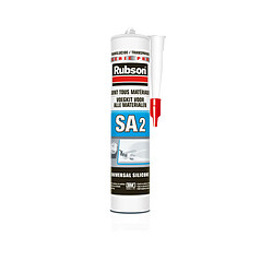 mastic silicone - spécial sanitaire - rubson sa2 - translucide - cartouche 280 ml - rubson 429330