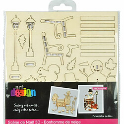 Paris Prix Kit Scènes de Noël 3D Bonhomme de Neige 10cm Naturel