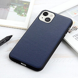 Coque en TPU + cuir véritable mince, hybride, antichoc bleu pour votre Apple iPhone 13 mini 5.4 pouces