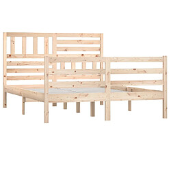 Avis Maison Chic Lit adulte - Lit simple Cadre de lit,Structure du lit Contemporain Bois massif 160x200 cm -MN51808