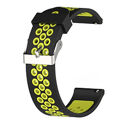 Wewoo Bracelet pour montre connectée Dragonne sport en silicone bicolore Xiaomi Huami Amazfit Bip Lite version 20 mm noir et jaune