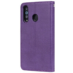 Avis Wewoo Housse Coque Pour Galaxy A60 Étui de protection à rabat horizontal de couleur unie avec support et fentes cartes et portefeuille et cadre photo et lanière violet