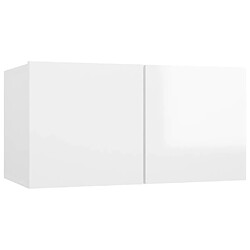 Acheter Maison Chic Ensemble de meubles TV 5 pcs | Banc TV Moderne pour salon | Meuble de Rangement - Blanc brillant Aggloméré -MN41176