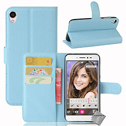 Htdmobiles Housse etui portefeuille pour Asus Zenfone Live ZB501KL + film ecran - BLEU