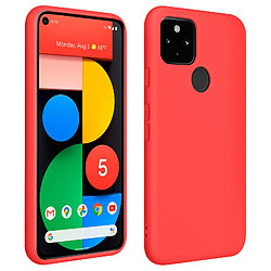 Avizar Coque Google Pixel 5 Silicone Semi-rigide Finition Soft Touch Rouge