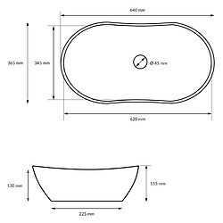 Ecd Germany Lavabo salle de bain ovale céramique blanc + garniture de vidange 640x365x130 mm pas cher