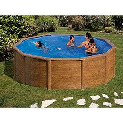 Piscine acier aspect bois Gré Pacific ronde 4,80 x 1,22 m - Gré