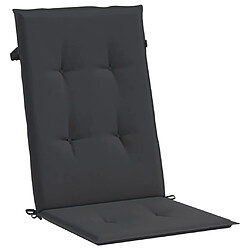 Acheter vidaXL Coussins de chaise de jardin à dossier haut lot de 6 noir tissu