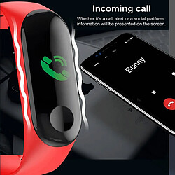 Universal Bracelet de sport, traceur de fitness, alerte de message, bracelet intelligent, écran couleur, bande intelligente pour hommes et femmes | montre intelligente (rouge)