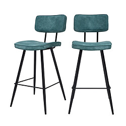 Rendez Vous Deco Chaise de bar mi-hauteur Texas bleue 66 cm (lot de 2)