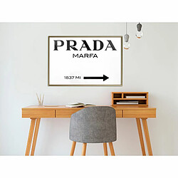 Paris Prix Affiche Murale Encadrée Prada White 90 x 60 cm Or