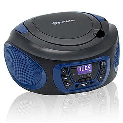 Radio CD Portable Numerique FM PLL, Lecteur CD, CD-R, CD-RW, MP3, USB, Stereo, , Noir/Bleu, Roadstar, CDR-365U/BL pas cher