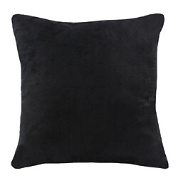 Housse De Coussin En Velours Doux Taie D'oreiller Couleur Unie Noir-45x45cm