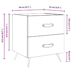 vidaXL Table de chevet blanc brillant 40x35x47,5 cm bois d’ingénierie pas cher