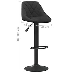 vidaXL Tabouret de bar Noir Velours pas cher