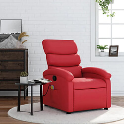 vidaXL Fauteuil de massage inclinable rouge similicuir