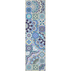 Alter Chemin de cuisine, 100% Made in Italy, Tapis antitache avec impression numérique, Coulisse antidérapante et lavable, modèle Maiolica - Almiro, 180x52 cm