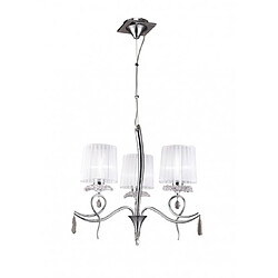 Luminaire Center Suspension abats jours Louise Chrome poli 3 ampoules 65cm