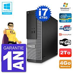 PC Dell 3020 SFF Intel i7-4790 RAM 4Go Disque 2To Graveur DVD Wifi W7 - Occasion