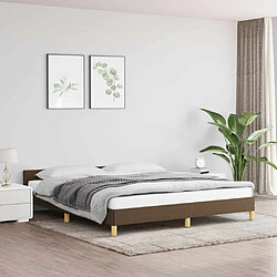 vidaXL Cadre de lit sans matelas marron foncé 160x200 cm tissu