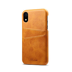 Wewoo Coque Souple Étui de protection Suteni Texture veau pour iPhone XR avec fentes cartes Marron