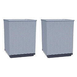 vidaXL Jardinières 2 pcs gris clair 30x30x37 cm polypropylène