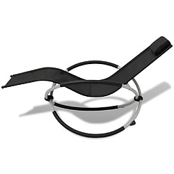 vidaXL Chaise longue géométrique d'extérieur Acier Noir et gris