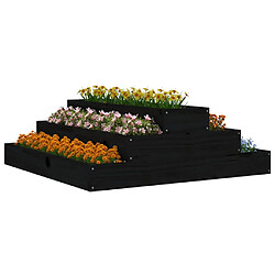 Avis Maison Chic Jardinière,Bac à fleurs - pot de fleur Noir 80x80x27 cm Bois massif de pin -GKD15570