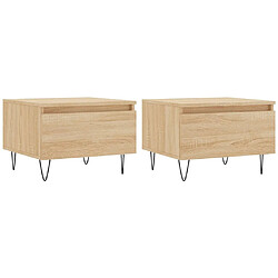 Maison Chic Lot de 2 Tables basses,Table Console pour salon chêne sonoma 50x46x35 cm bois d'ingénierie -MN94797