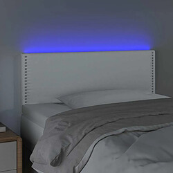 Avis Maison Chic Tête de lit moderne à LED lumineuse pour chambre - Décoration de lit Blanc 90x5x78/88 cm Similicuir -MN70128