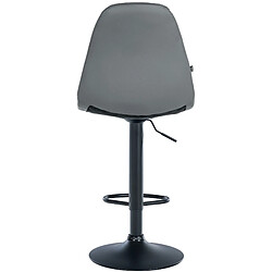 Decoshop26 Tabouret de bar x1 avec repose-pieds hauteur réglable pivotant assise en PVC gris cadre métallique noir 10_0004815