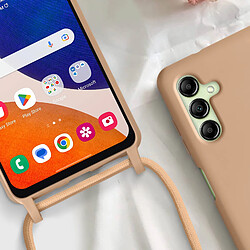 Avizar Coque Cordon pour Samsung Galaxy A14 5G et 4G Lanière Tour du Cou 80cm Rose pas cher