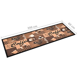 Acheter vidaXL Tapis de cuisine lavable Marron café 60x300 cm