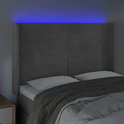 Acheter Maison Chic Tête de lit scandinave à LED,meuble de chambre Gris clair 147x16x118/128 cm Velours -MN14366