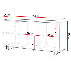 Acheter Bestmobilier Canterbury - buffet bas - 3 portes - beige - 180 cm