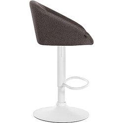 Avis Decoshop26 Tabouret de bar assise pivotante à 360° hauteur réglable en tissu gris foncé piètement en métal blanc 10_0004775