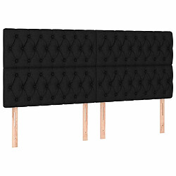 Maison Chic Lot de 4 Têtes de lit design pour chambre - Décoration de lit Noir 100x7x78/88 cm Tissu -MN89175