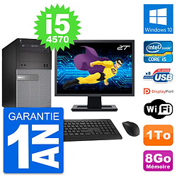 PC Tour Dell 3020 Ecran 27" Intel i5-4570 RAM 8Go Disque 1To Windows 10 Wifi - Occasion