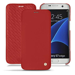 Housse cuir Samsung Galaxy S7 Edge - Rabat horizontal - Rouge ( Nappa - Pantone #d50032 ) - NOREVE