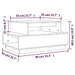 vidaXL Table basse Noir 80x55x40,5 cm Bois massif de pin pas cher