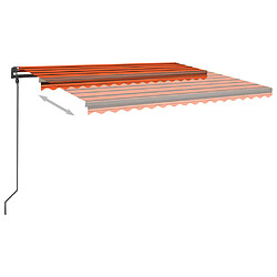 Acheter vidaXL Auvent manuel rétractable avec LED 4,5x3,5 m Orange et marron