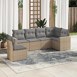 Maison Chic Salon de jardin avec coussins 6 pcs | Ensemble de Table et chaises | Mobilier d'Extérieur beige résine tressée -GKD29841